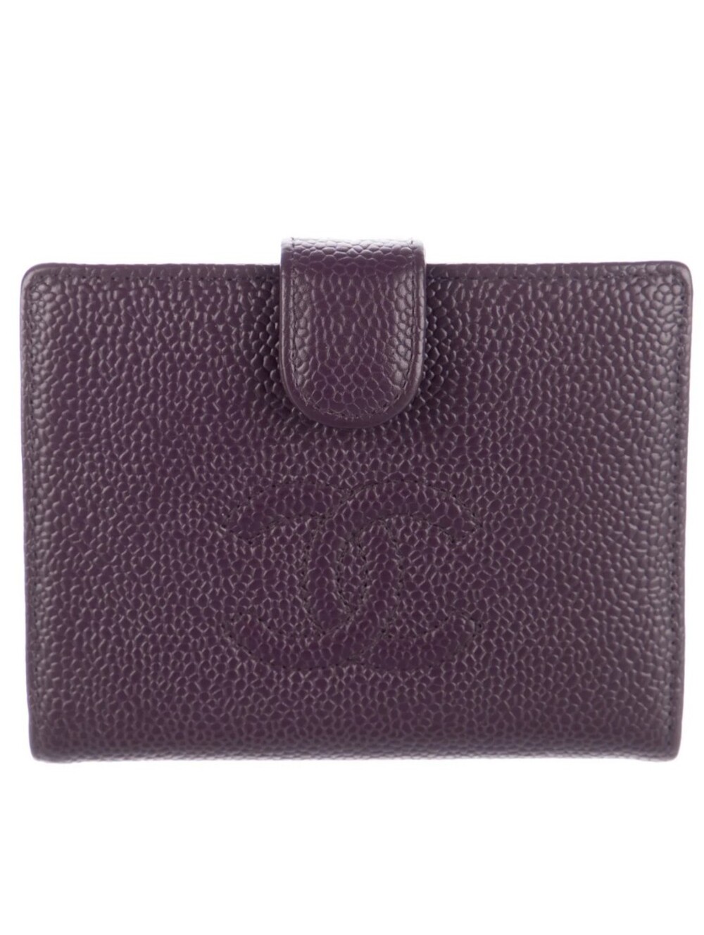 Chanel Caviar Leather Purple Compact Wallet